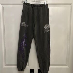 Darc Sport Gray Pants with Purple Lightning Design